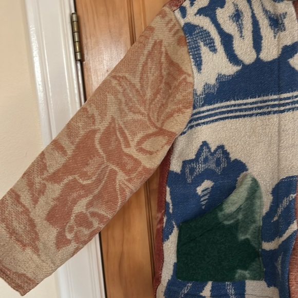 CARLEEN Ardmore OOAK wool blanket patchwork coat jacket Medium - Picture 3 of 6